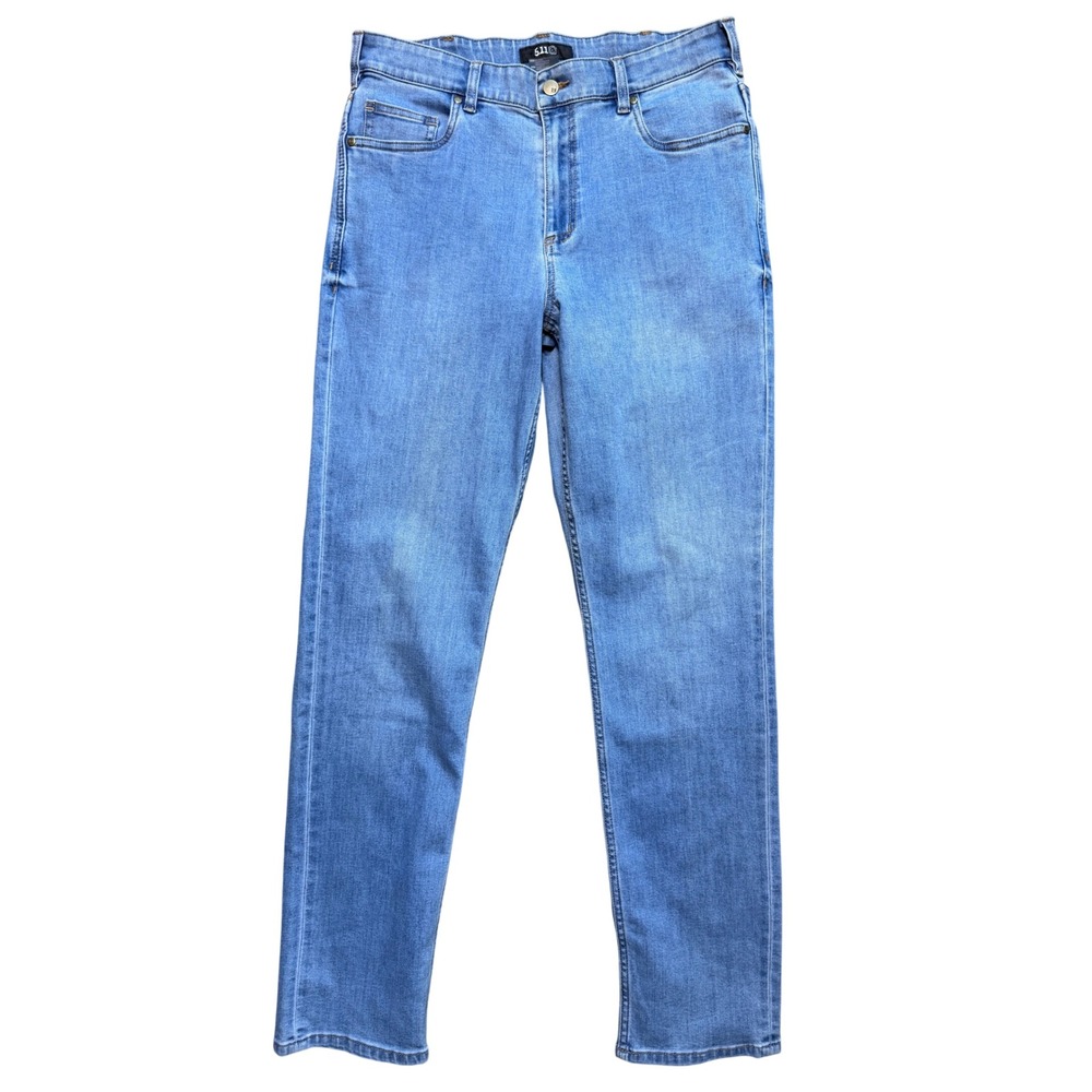 5.11 Tactical Jeans Womens 12 Defender-Flex Straight Light Wash Blue Long EUC